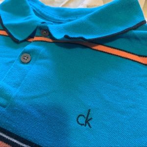 TEENS CALVIN KLEIN STRIPED POLO TEE